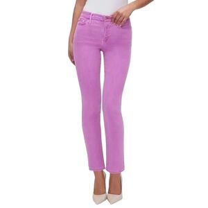 GOOD AMERICAN Straight Leg Jeans Pink Purple Colorful Denim 6 Ankle Cropped Crop
